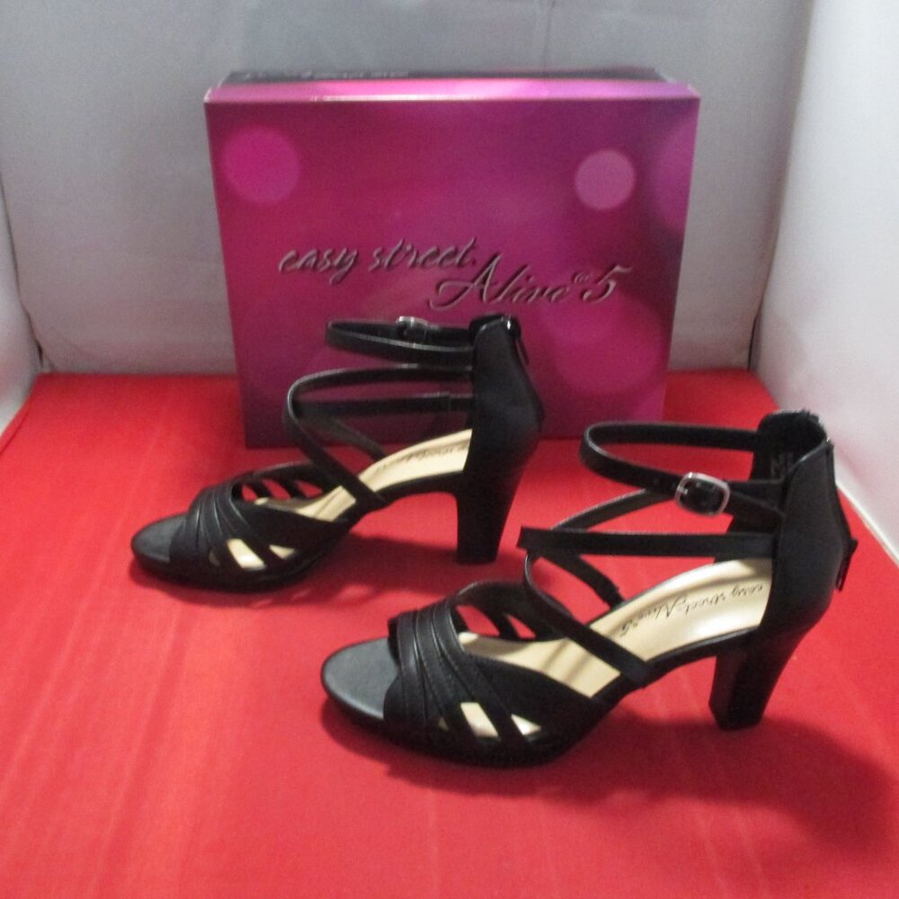 Easy Street Crissa Pointed Toe Stiletto Heel Pumps US Size 8 1/2 N - Black #1049